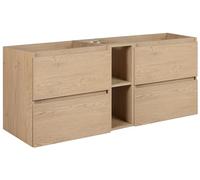 3E 3xE living.com Meuble de Salle de Bain 140 CM (2 X 60 + 20), chêne Clair 140 x 77 x 46 cm