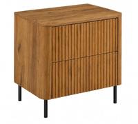 3E 3xE living.com Meuble de Salle de Bain 60, Chêne Craft, Plan chêne Craft, Pieds Noirs, 60,8 x 44,2 x 65 cm