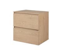 3E 3xE living.com Meuble de Salle de Bain 60 CM avec Plan de Travail supérieur, chêne Clair 60 x 77 x 46 cm