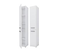 3E 3xE living.com Meuble de Salle de Bain Bagnoli Slim II Blanc Mat, L : 30 cm, H : 174 cm, p : 30 cm