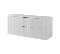 3E 3xE living.com Meuble de Salle de Bain Blanc avec poignée Noire, 41,5 x 120 x 51,7 cm