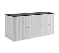 3E 3xE living.com Meuble de Salle de Bain, Blanc/Noir, 120 (2 x 60) x 58,6 x 46 cm