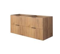 3E 3xE living.com Meuble de Salle de Bain, chêne Craft avec poignée Noire, 120 x 57 x 46 cm