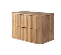 3E 3xE living.com Meuble de Salle de Bain, chêne Craft avec poignée Noire, 80,4 x 51,7 x 41,5 cm