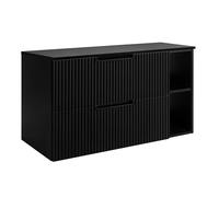 3E 3xE living.com Meuble de Salle de Bain, Noir, 80 (60 + 20) x 58,6 x 46 cm