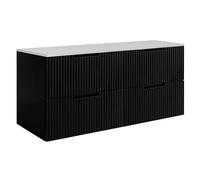 3E 3xE living.com Meuble de Salle de Bain, Noir/Blanc, 160 (2 x 80) x 58,6 x 46 cm