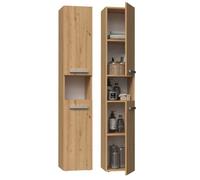 3E 3xE living.com Meuble de Salle de Bain sur Pied en chêne Artisan, L : 30 cm, H : 174 cm, p : 30 cm