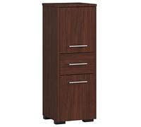 3E 3xE living.com Meuble de Salle de Bain sur Pied : Un tiroir, Deux Portes, Trois étagères, Couleur : wengé, D : L : 30 cm, H : 85 cm, P : 30 cm.