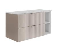 3E 3xE living.com Meuble de Salle de Bain Suspendu, Cachemire/Blanc Aspect imprimé (MDF), 100 x 57 x 46 cm