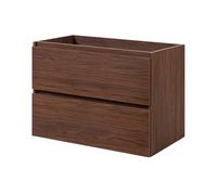3E 3xE living.com Meuble de Salle de Bain Suspendu, Coloris chêne Noyer, 80 x 46 x 60,7 cm, sans Plan de Travail