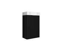 3E 3xE living.com Meuble de Salle de Bains avec façade rainurée de 40 cm avec Vasque, Noir avec poignée Noire, 40,5 × 22,5 × 57 cm