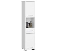 3E 3xE living.com Meuble Salle de Bain avec Deux armoires et tiroir, D : H : 140 cm, L : 30 cm, P : 30 cm, Blanc