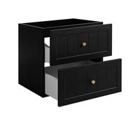3E 3xE living.com Meuble sous lavabo de Style Classique, Noir, 60 x 57 x 46 cm