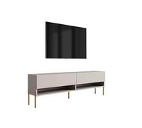 3E 3xE living.com Meuble TV 170 cm Cachemire, Pieds Droits dorés, 170 × 32 × 52 cm