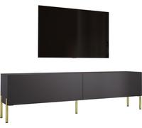 3E 3xE living.com Meuble TV anthracite avec pieds en or, A : L : 170 cm, H : 52 cm, P : 32 cm. Armoire TV, table TV, banc TV