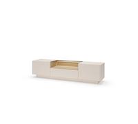 3E 3xE living.com Meuble TV, Beige et chêne crémone, 176,4 x 43,4 x 39,5 cm