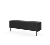 3E 3xE living.com Meuble TV, Noir, 147 x 51,2 x 39,8 cm