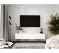 3E 3xE living.com Meuble TV Suspendu, D : L : 170 cm, H : 34 cm, P : 32 cm, Blanc Mat