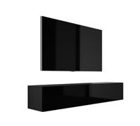 3E 3xE living.com Meuble TV Suspendu, D : L : 170 cm, H : 34 cm, P : 32 cm, Noir Mat/Noir Brillant