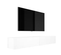 3E 3xE living.com Meuble TV Suspendu, D : L : 2 x 100 cm, H : 34 cm, P : 32 cm, Blanc Mat