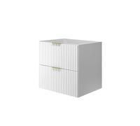 3E 3xE living.com Meuble Vasque, Blanc, 60 x 57 x 46 cm, poignée dorée, sans Plateau