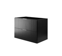 3E 3xE living.com Meuble Vasque, Noir, 80 x 57 x 46 cm, poignée argentée, sans Plateau