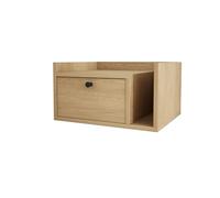 3E 3xE living.com Table de Chevet Aura avec tiroir et poignée dorée, Couleur CHÊNE Cremona, 50 x 35 x 27 cm, côté Gauche