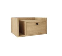3E 3xE living.com Table de Chevet Aura avec tiroir et poignée dorée, Couleur CHÊNE Cremona, 50 x 35 x 27 cm, côté Droit