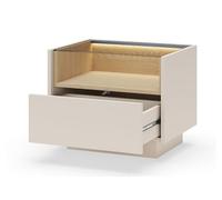 3E 3xE living.com Table DE Chevet, Beige et chêne crémone, 53,4 x 43,4 x 39,5 cm