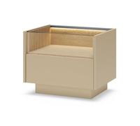 3E 3xE living.com Table DE Chevet, Cacao + chêne crémona, 53,4 x 43,4 x 39,5 cm