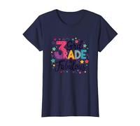 3e année et Fabuleuses étoiles colorées pour la rentrée Scolaire T-Shirt, Femme, Bleu Marine, XL