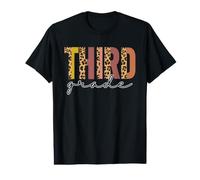 3e année Leopard Teacher Troisième garçon Fille rentrée Scolaire T-Shirt Graphique avec Valeur