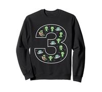 3e Anniversaire 3 Ans Alien garçons Filles Espace Sweatshirt