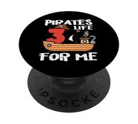 3e Anniversaire Pirates Life for Me 3 Years Old Bday Boys Kids PopSockets PopGrip Adhésif