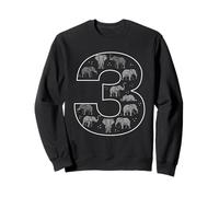 3ème Anniversaire 3 Ans éléphant garçon Fille Animal Sweatshirt