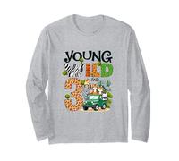 3ème Anniversaire pour Enfant Young Wild Three 3 Ans Safari Zoo Manche Longue