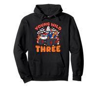 3ème Anniversaire Young Wild Three 3 Years Old Boy Monster Sweat à Capuche