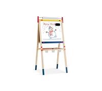 3en1 chevalet giantex de peintre pour enfants avec rouleau de papier tableau magnétique blanc & noir en bois de pin hauteur réglable