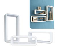 3er Étagère Murale Wand-Board Hänge-regal Moderne Flottant Livres CD Déco Blanc