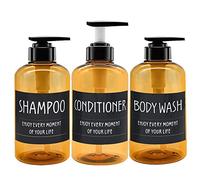 3er Pack 300ml Shampooflasche Pumpspender, Leere Plastik Seifenspender Flasche mit Pumpe für Bad, Küche Oder Hotel, Nachfüllbarer Flüssigkeitsspender für Lotion, Duschgel und Spülung