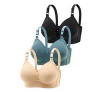 3er Pack BHS Damen Ohne Bügel Push Up BH Set Frauen Sexy Bustier Crop Top Einfarbig Bequem Sport-BHS Trainings-BH mit verstellbarem für Alltag Yoga Fitness Sport Outdoor