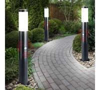 3er Set Extérieur Inox sur Pied Lampe Embase Parc Support Détecteur de Mouvement