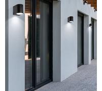3er Set Extérieur Lumières Mur Bas Luminaire Façades Éclairage Alu Noir IP44