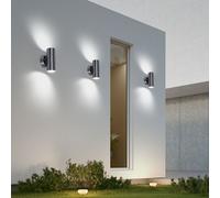 3er Set Extérieur Maison Mur Lumières Haut Et Bas Luminaire Jardin Inox Lampes