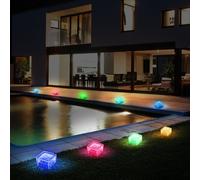 3er Set LED Extérieur Déco Verre Dé Solaire Lumières IP44 Balcon Partie Grand