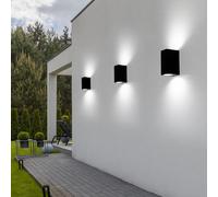 3er Set LED Extérieur Mur Lumières Façades Up & Down Lampes Maison Porte Alu