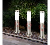 3er Set LED Extérieur sur Pied Lampes Jardin Luminaire Mouvement Inox Lumières