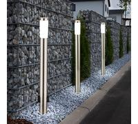 3er Set LED Extérieur sur Pied Lampes Terrasse Inox Parc Lumières Distribution