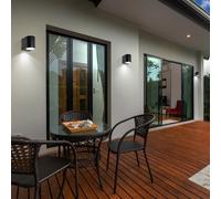 3er Set LED Luminaires D'Extérieur Façades Aluminium Spots Mur Lampes Bas Noir