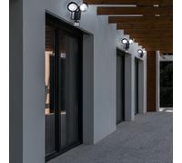 3er Set LED Solaire Mur Lumières Capteur Extérieur Spot Cour Lampes Détecteur